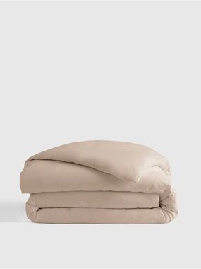 Quince Organic Brushed Toffee Cotton Duvet Cover King/Cal King NEW